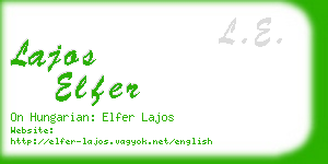 lajos elfer business card